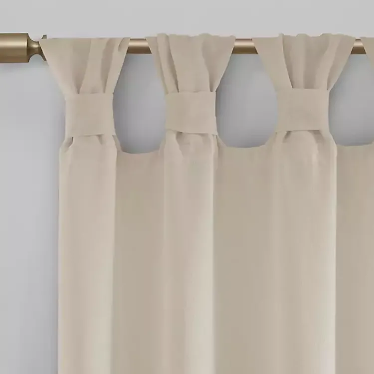 Curtains & Drapes-Kirklands Home Rosette Tab Top Curtain Panel, 63 in. Ivory