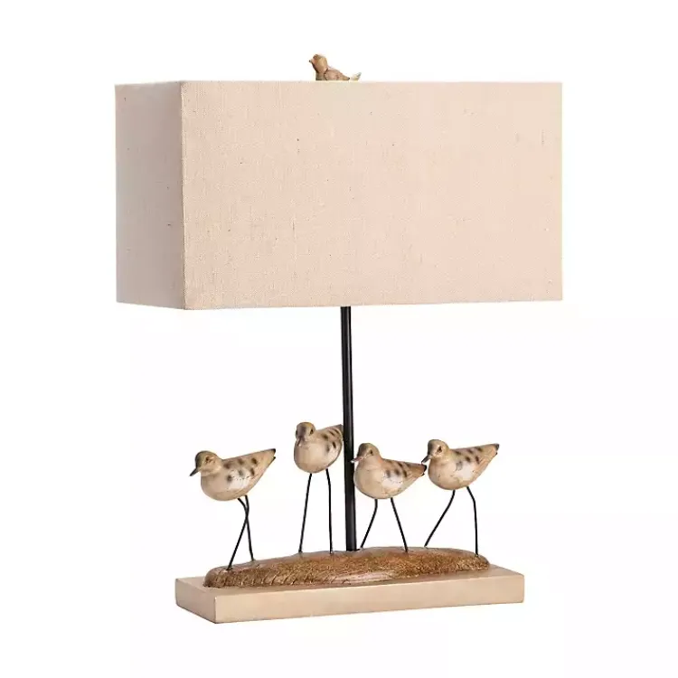 Table Lamps-Kirklands Home Shore Birds Hand Carved Table Lamp Tan