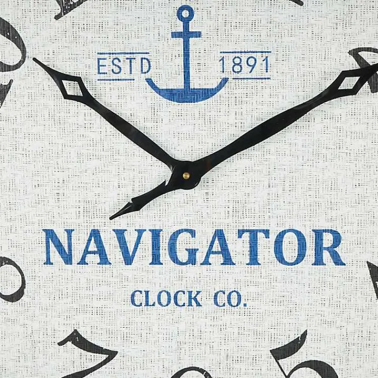 Clocks-Kirklands Home Ship Wheel Wood and Rope Wall Clock