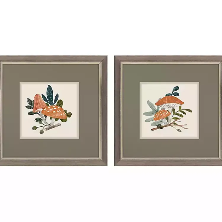 Framed Art-Kirklands Home Amanita Mushroom Framed Art Prints, Set of 2