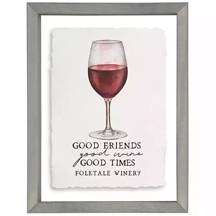 Wall Quotes & Signs-Kirklands Home Good Friends Good Wine Wall Plaque