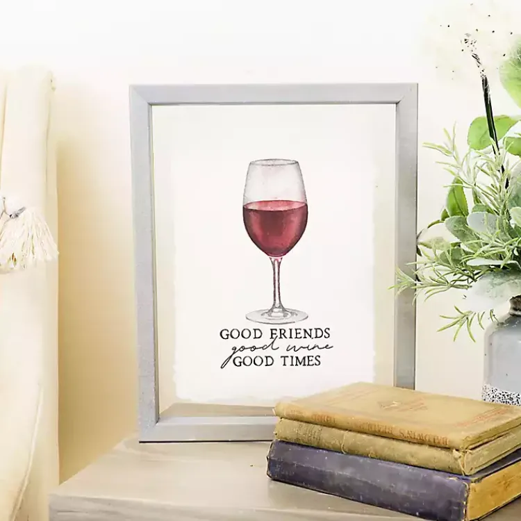 Wall Quotes & Signs-Kirklands Home Good Friends Good Wine Wall Plaque
