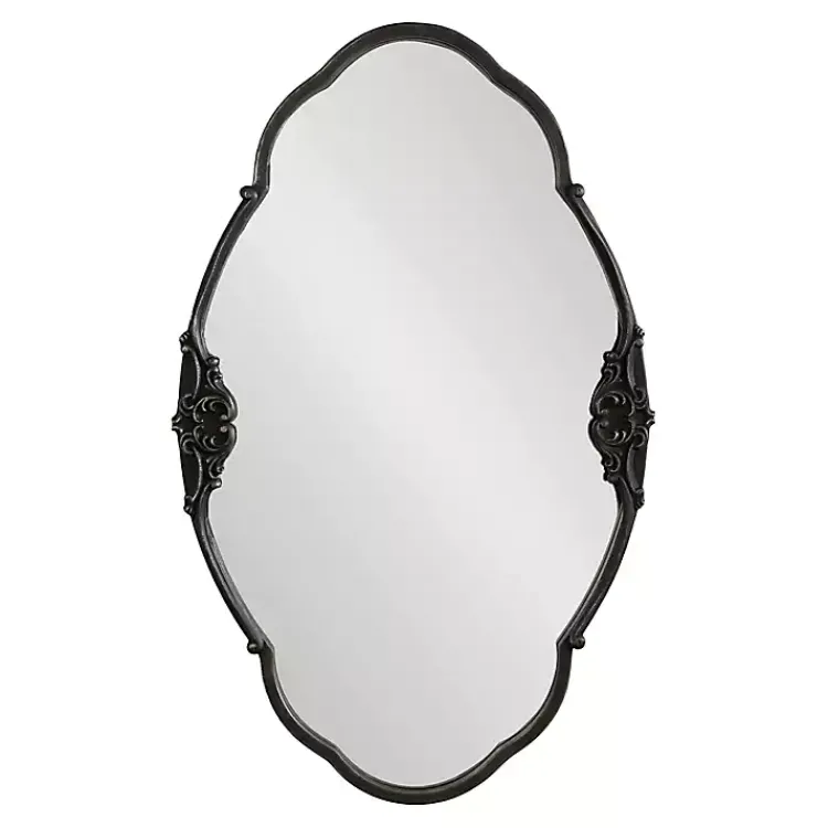 Decorative Mirrors-Kirklands Home Black Novella Baroque Wall Mirror