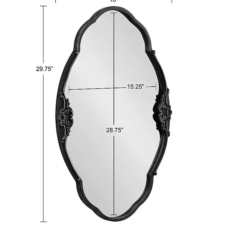Decorative Mirrors-Kirklands Home Black Novella Baroque Wall Mirror