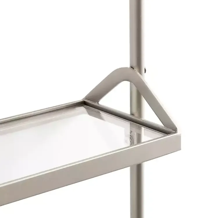 Shelves-Kirklands Home Metal and Glass 3-Tier Wall Shelf Silver