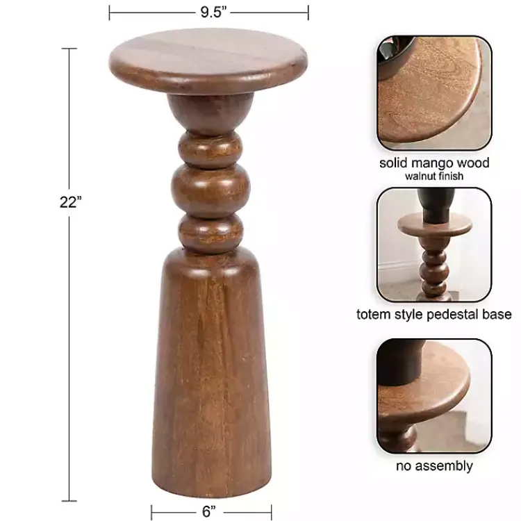 Accent & End Tables-Kirklands Home Walnut Tirollo Accent Table Brown