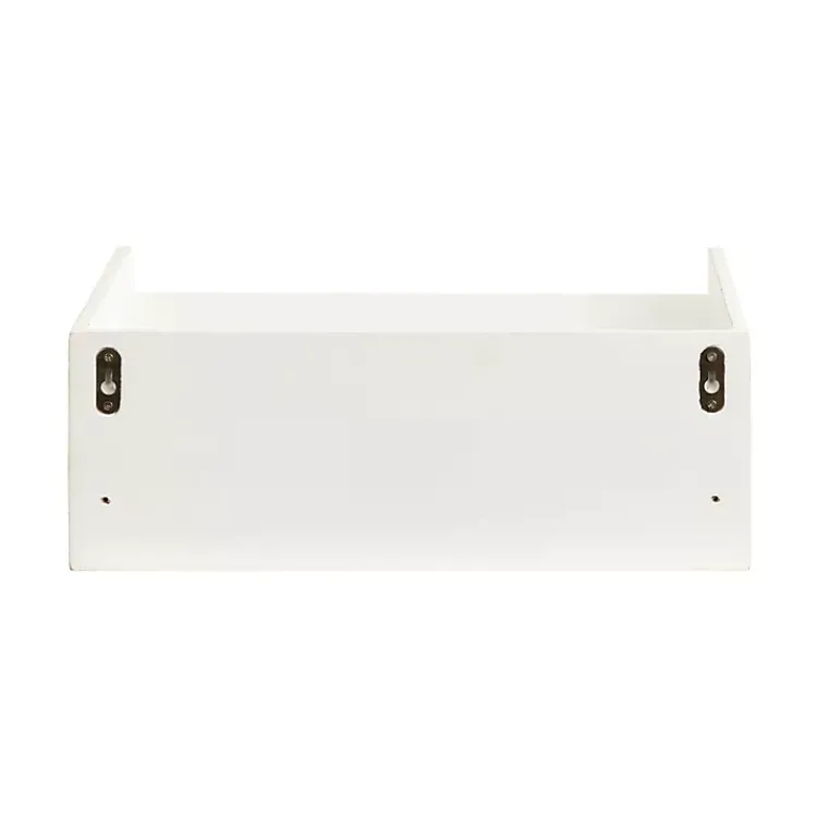 Accent & End Tables-Kirklands Home Distressed Drawer Kitt Floating Side Table White
