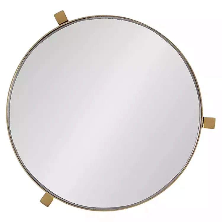 Accent & End Tables-Kirklands Home Metal Mirrored Tabletop Aguilar Drink Table Gold