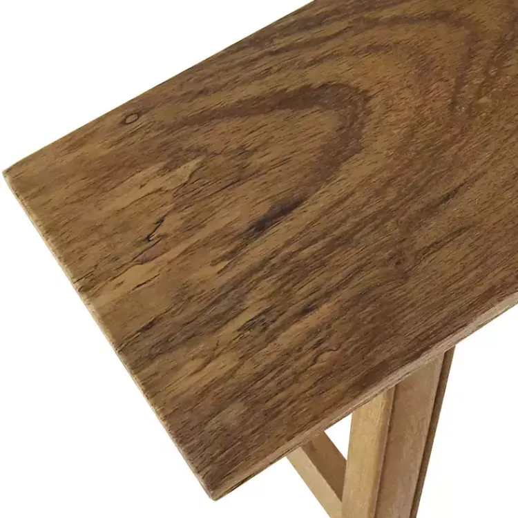 Benches & Ottomans-Kirklands Home Natural Wood Narrow Rustic Bench Brown