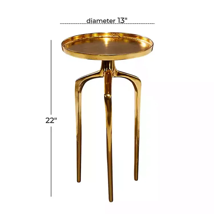 Accent & End Tables-Kirklands Home Metal Round Tripod Accent Table Gold