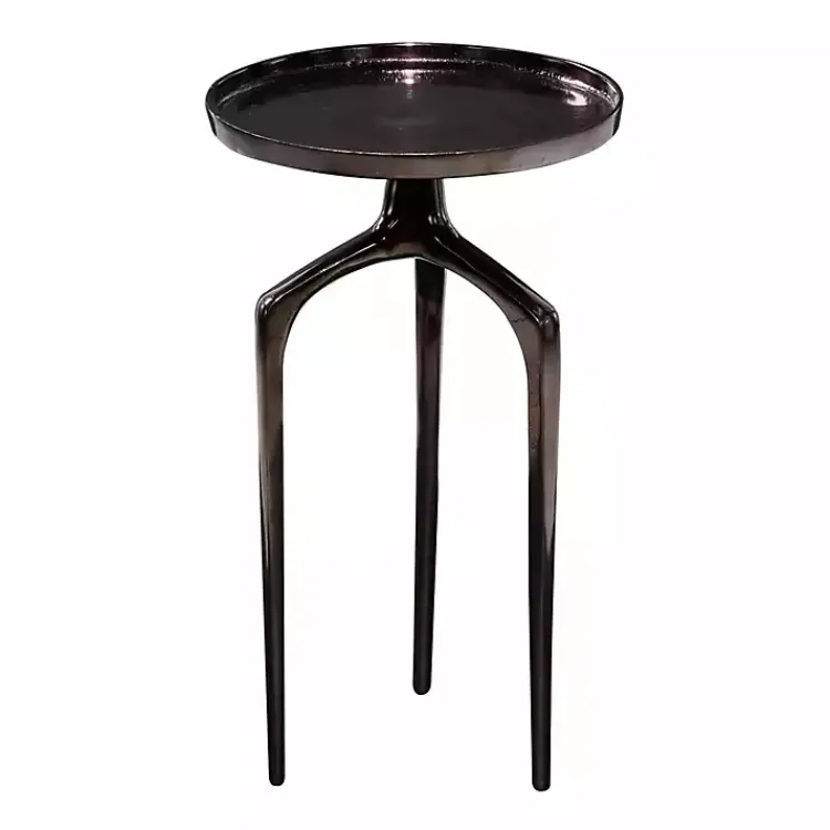 Accent & End Tables-Kirklands Home Metal Round Tripod Accent Table Black
