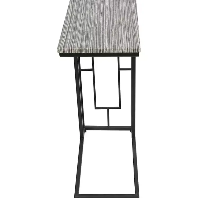 Accent & End Tables-Kirklands Home Gunmetal Black Geometric Metal C-Table Brown