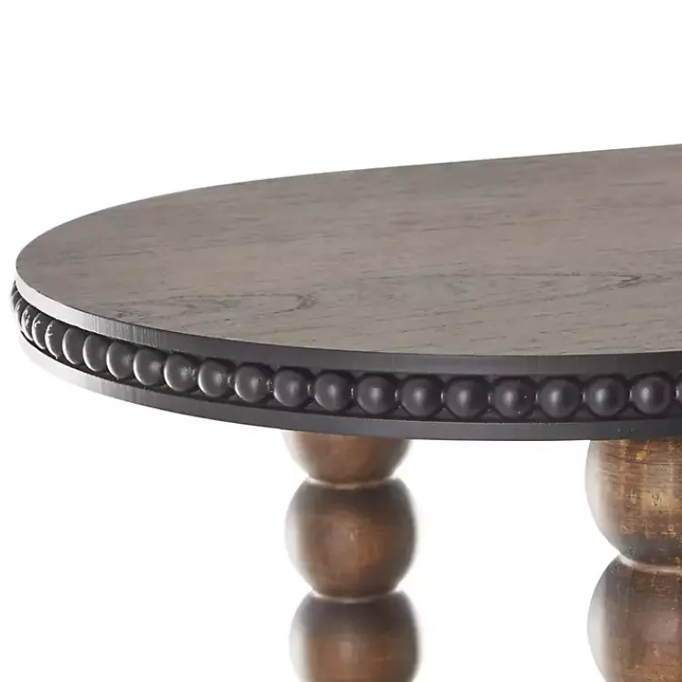 Console Tables-Kirklands Home Dark Wood Beaded Spindle Console Table Brown