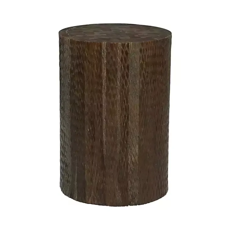 Accent & End Tables-Kirklands Home Teak Wood Drum Accent Table Brown