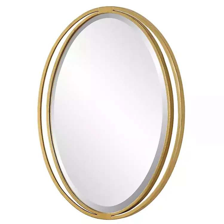 Decorative Mirrors-Kirklands Home Oval Rhodes Gold Wall Mirror