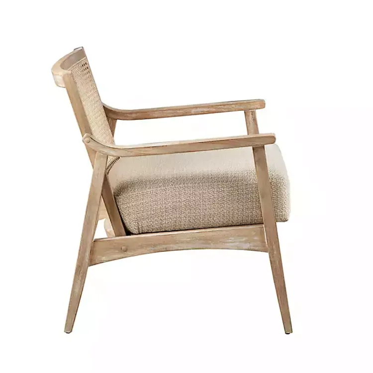 Accent Chairs-Kirklands Home Neutral Wheat Mid-Century Modern Accent Chair Tan