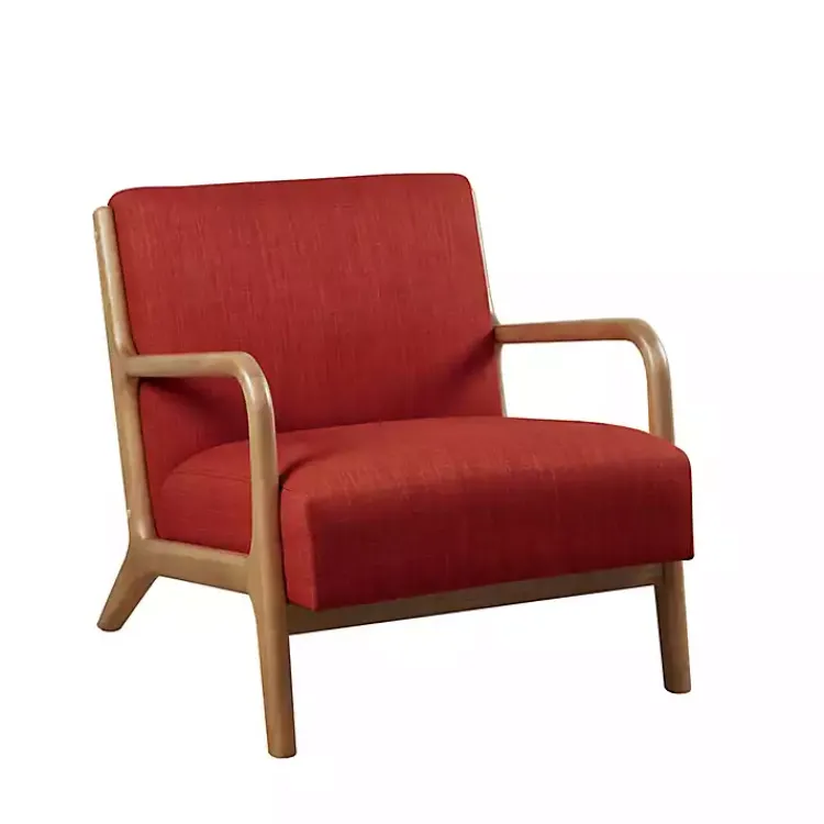 Accent Chairs-Kirklands Home Nolan Mid-Century Modern Accent Chair Red