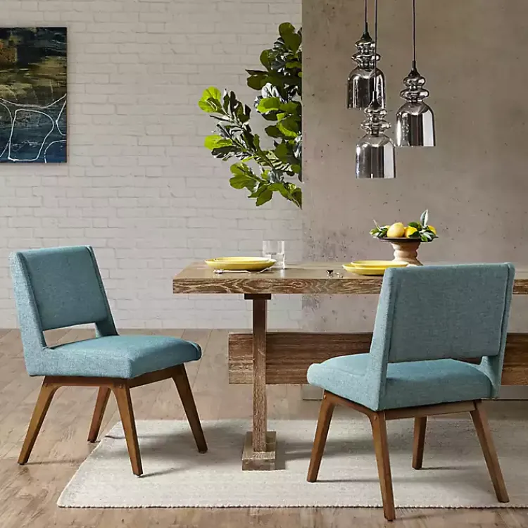 Dining Chairs-Kirklands Home Mid-Century Modern Dining Chairs, Set of 2 Blue