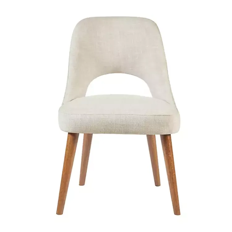 Dining Chairs-Kirklands Home Cream Cut-Out Pecan Wood Dining Chairs, Set of 2 White