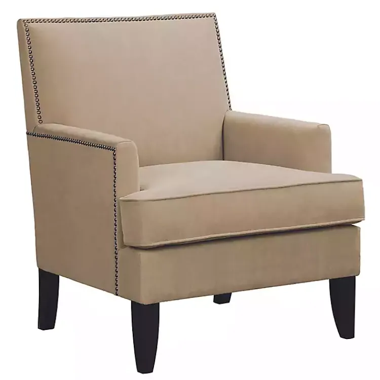 Accent Chairs-Kirklands Home Upholstered Colton Accent Chair Tan
