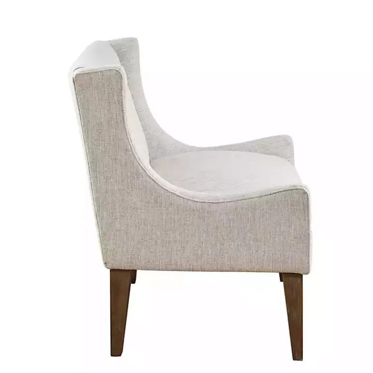 Accent Chairs-Kirklands Home Tufted Curved Accent Chair Ivory