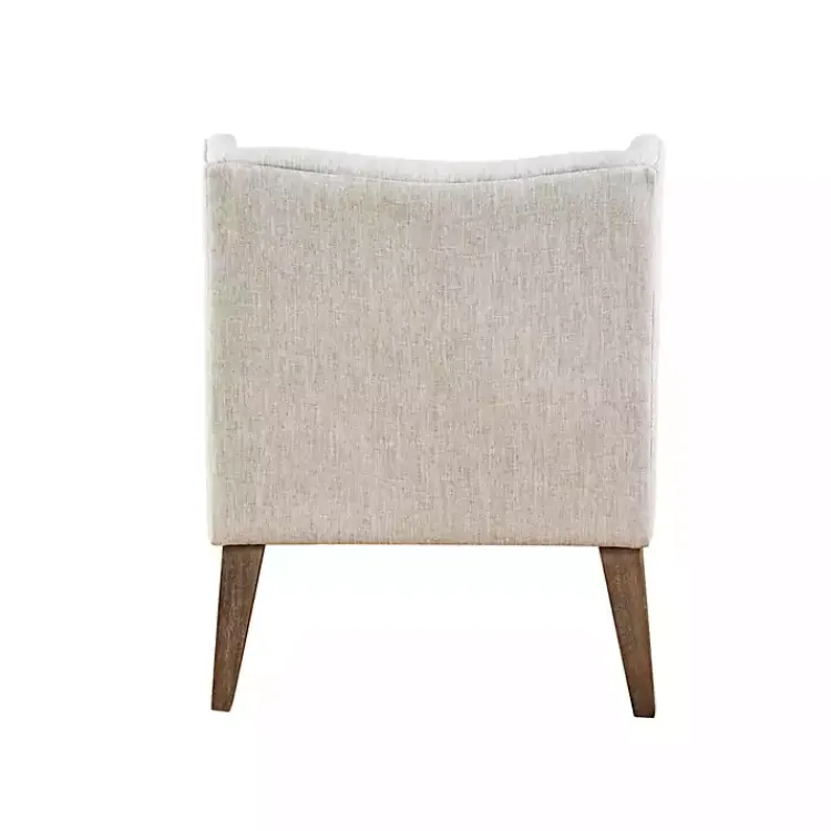 Accent Chairs-Kirklands Home Tufted Curved Accent Chair Ivory