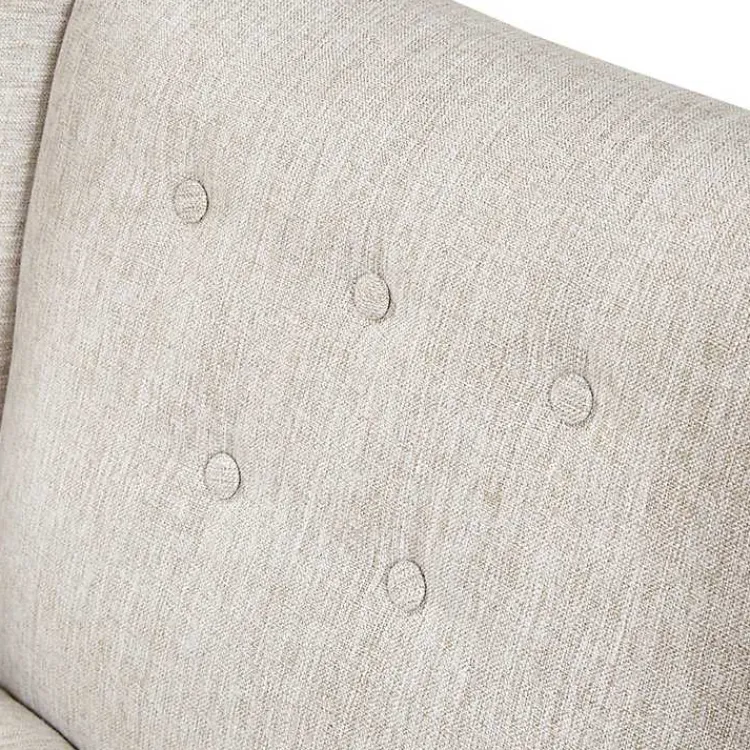 Accent Chairs-Kirklands Home Tufted Curved Accent Chair Ivory