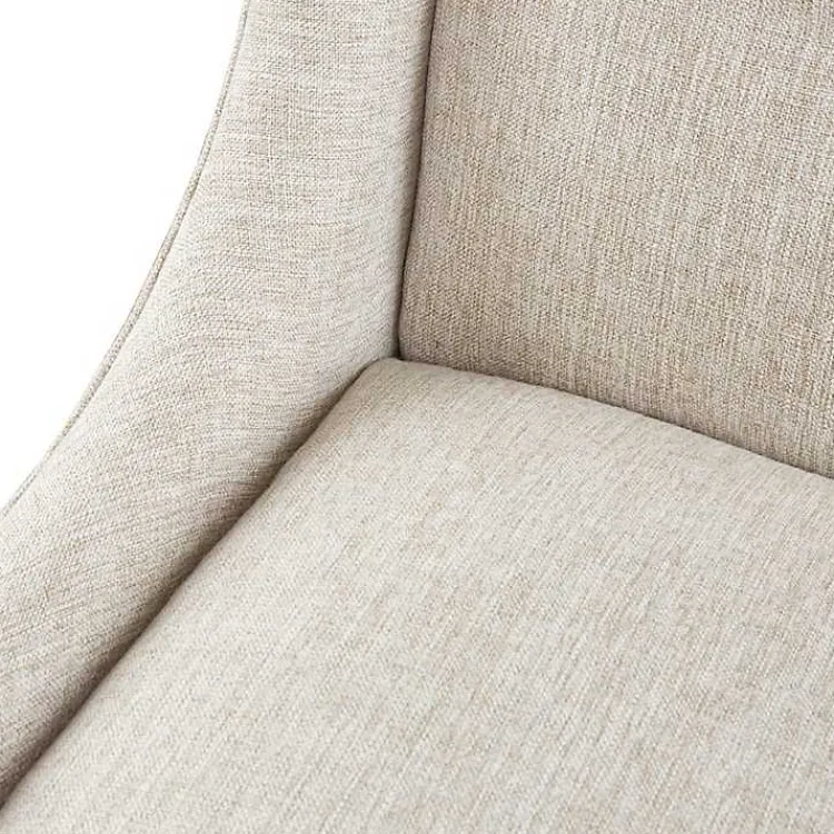 Accent Chairs-Kirklands Home Tufted Curved Accent Chair Ivory