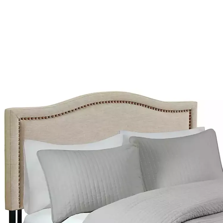 Beds & Headboards-Kirklands Home Upholstered Augusta King Headboard Tan