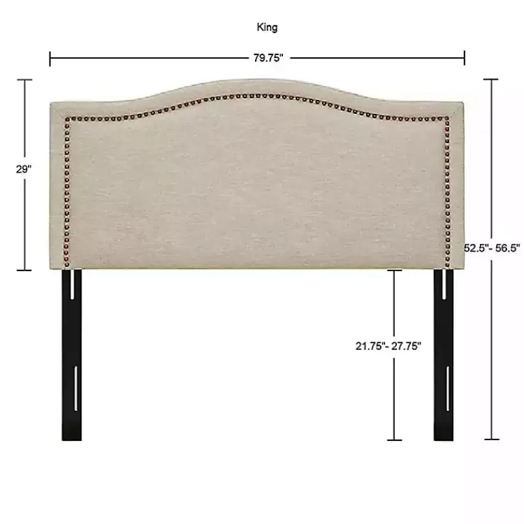 Beds & Headboards-Kirklands Home Upholstered Augusta King Headboard Tan