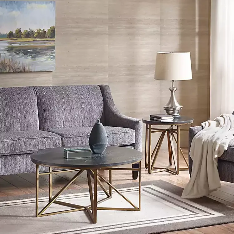 Accent & End Tables-Kirklands Home Antique Bronze Kayden Round Accent Table Black