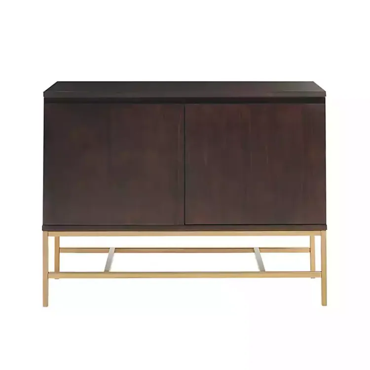 Tv Stands & Media Consoles-Kirklands Home Wood and Gold Martha Stewart Cabinet Brown