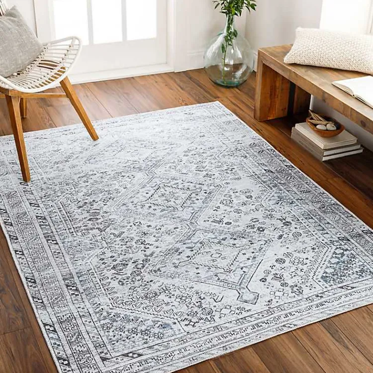 Area Rugs-Kirklands Home Traditional Washable Area Rug, 8x12 Blue