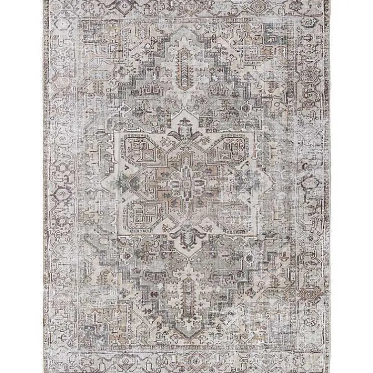Area Rugs-Kirklands Home Faded Embrace Washable Area Rug, 6x9 Gray