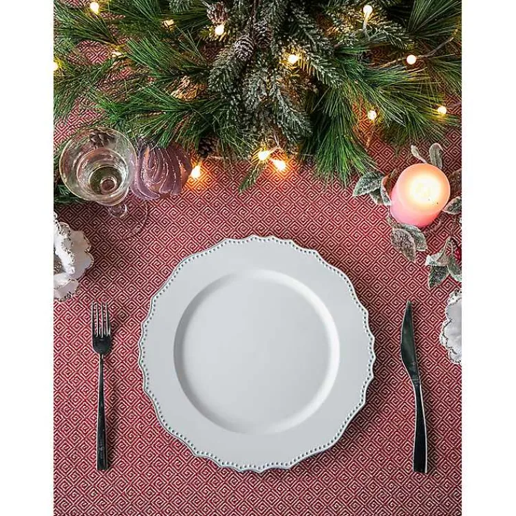 Serving & Entertaining-Kirklands Home Scalloped Beaded Rim Chargers, Set of 4 White