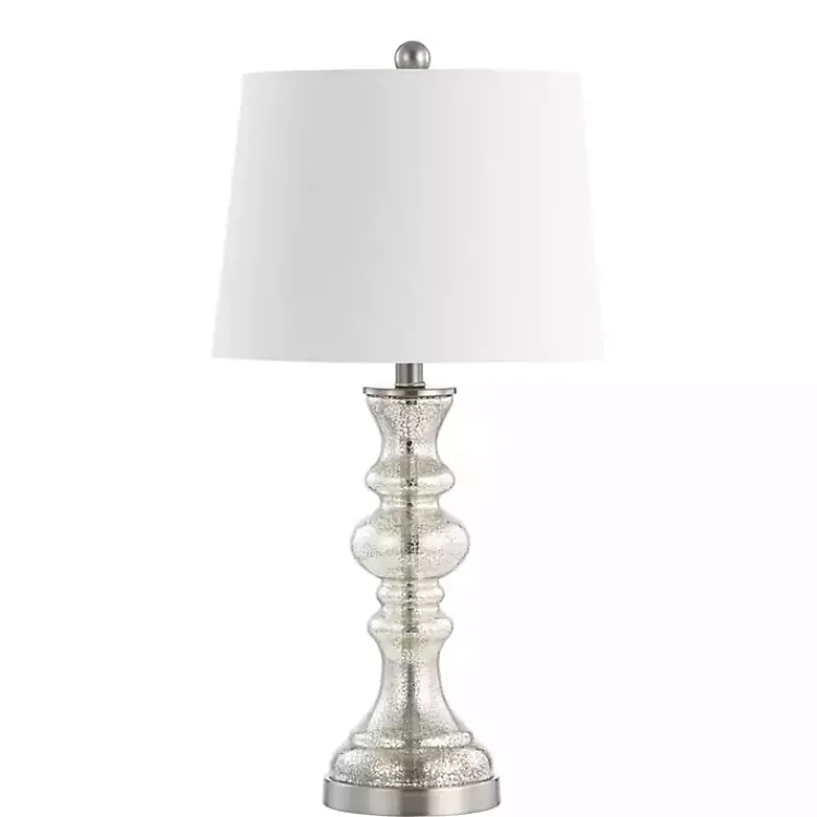 Table Lamps-Kirklands Home Mercury Glass Jaiden Table Lamp White