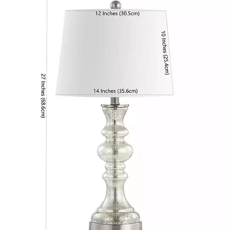Table Lamps-Kirklands Home Mercury Glass Jaiden Table Lamp White