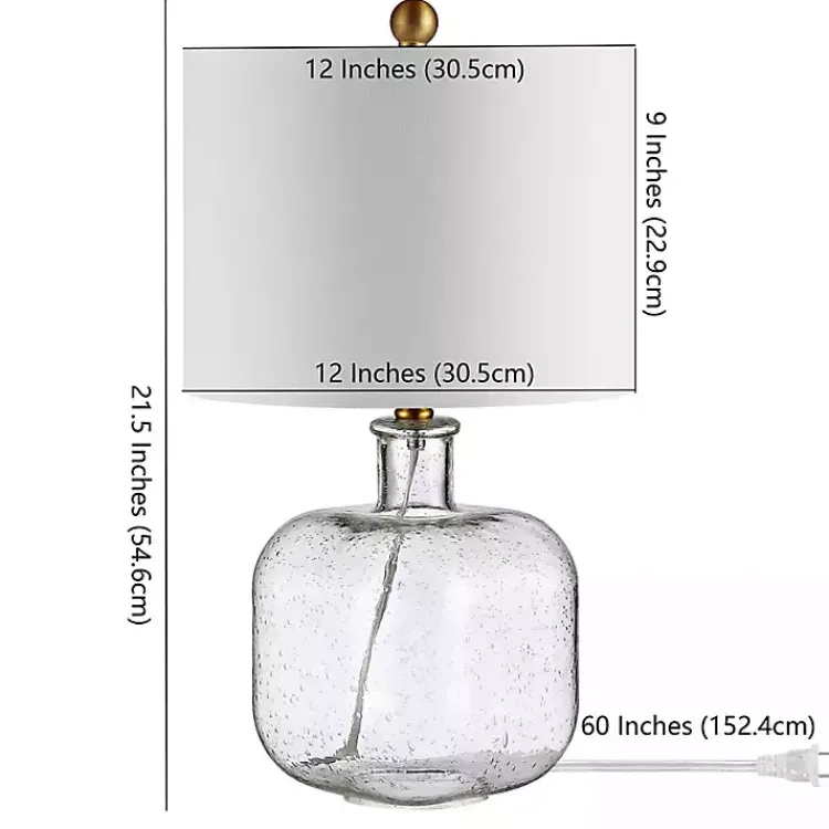 Table Lamps-Kirklands Home Seeded Glass Armena Table Lamp White