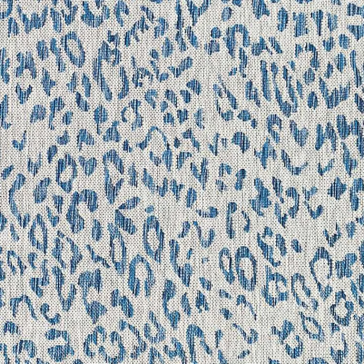 Outdoor Rugs-Kirklands Home Cauli Leopard Print Outdoor Rug, 7x10 Blue