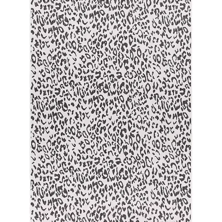Outdoor Rugs-Kirklands Home Cauli Leopard Print Outdoor Rug, 5x7 Black