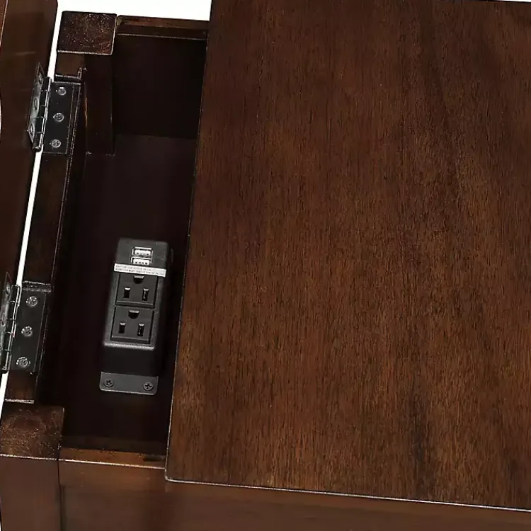 Accent & End Tables-Kirklands Home Wood Charging Traditional Accent Table Brown