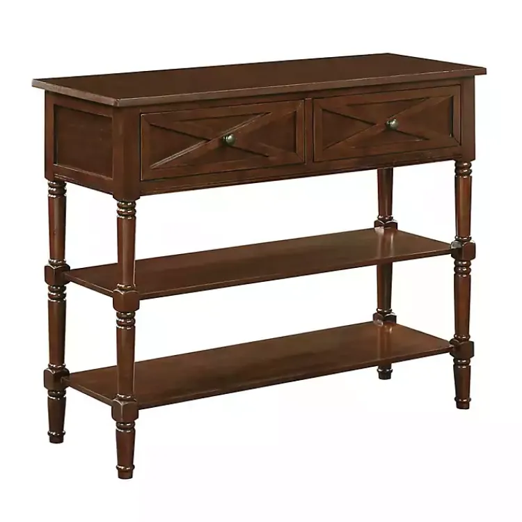 Console Tables-Kirklands Home Wood Traditional Console Table Brown