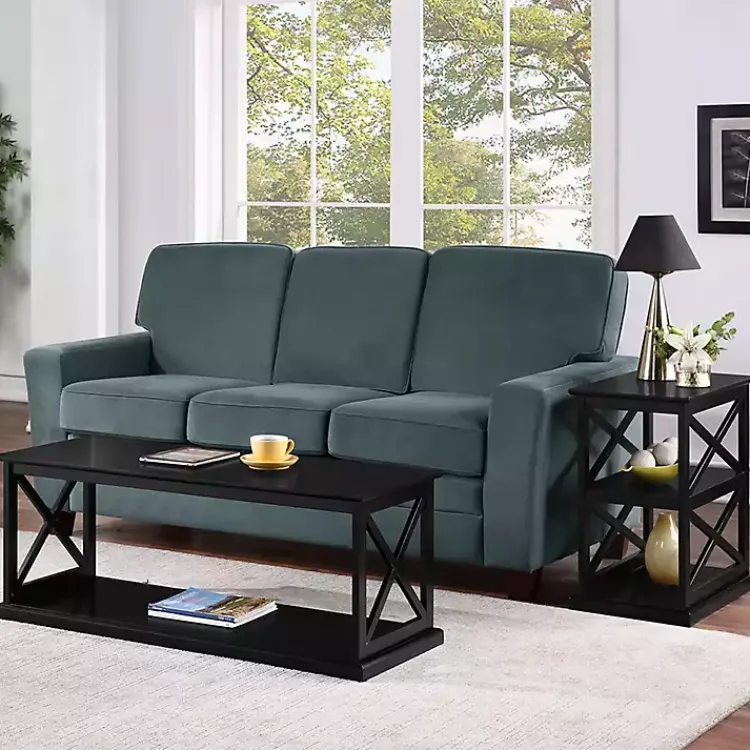 Accent & End Tables-Kirklands Home Wood Double X Sides Accent Table Black