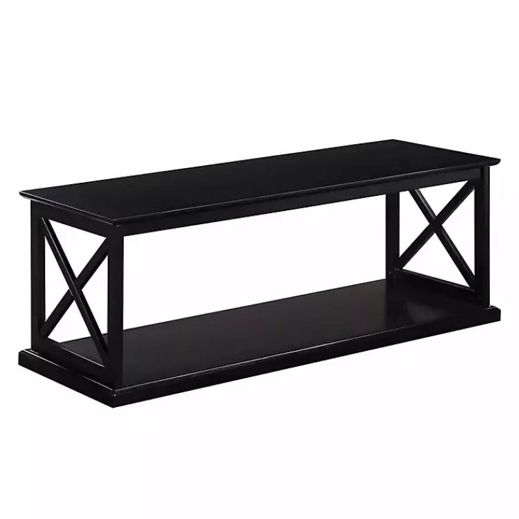 Coffee Tables-Kirklands Home Wood Double X Sides Coffee Table Black