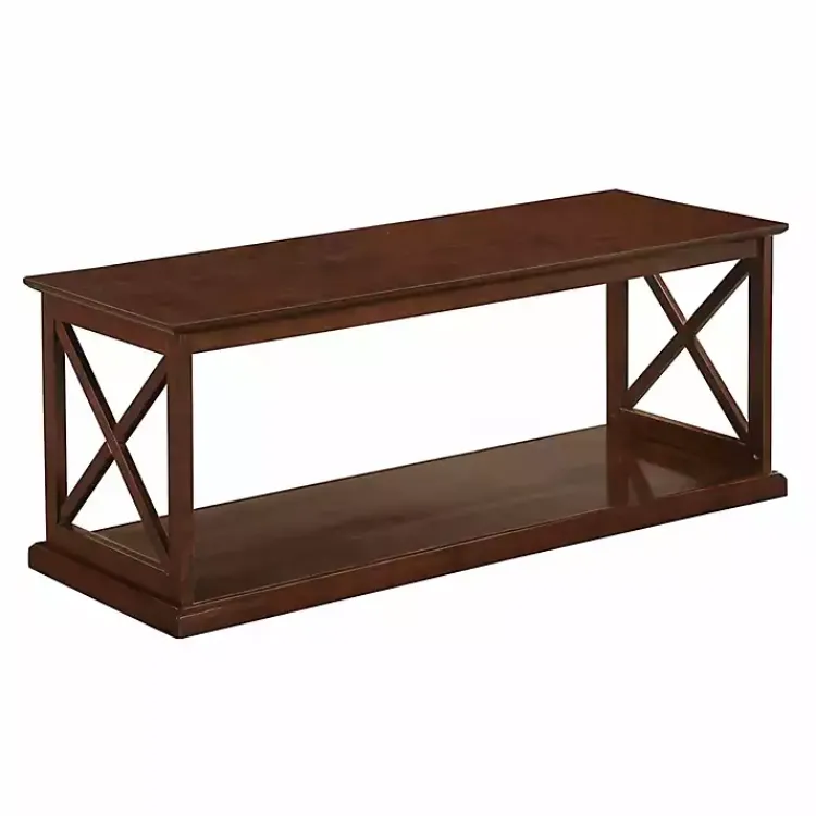 Coffee Tables-Kirklands Home Wood Double X Sides Coffee Table Brown