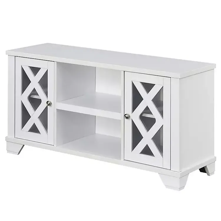 Tv Stands & Media Consoles-Kirklands Home Wood X Doors Media Cabinet White