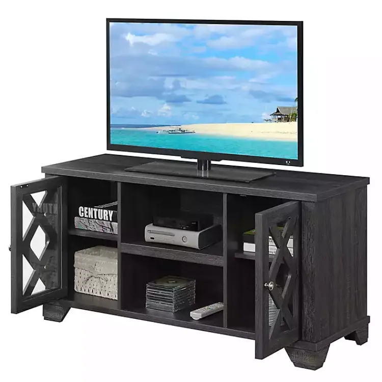 Tv Stands & Media Consoles-Kirklands Home Wood X Doors Media Cabinet Gray
