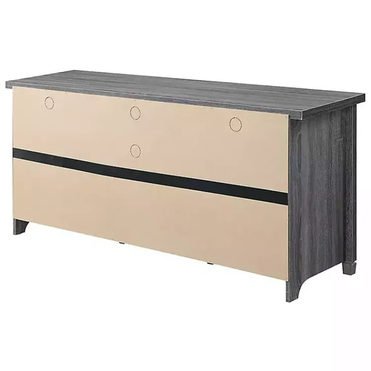 Tv Stands & Media Consoles-Kirklands Home Wood 2-Door Windowpane Media Cabinet Gray