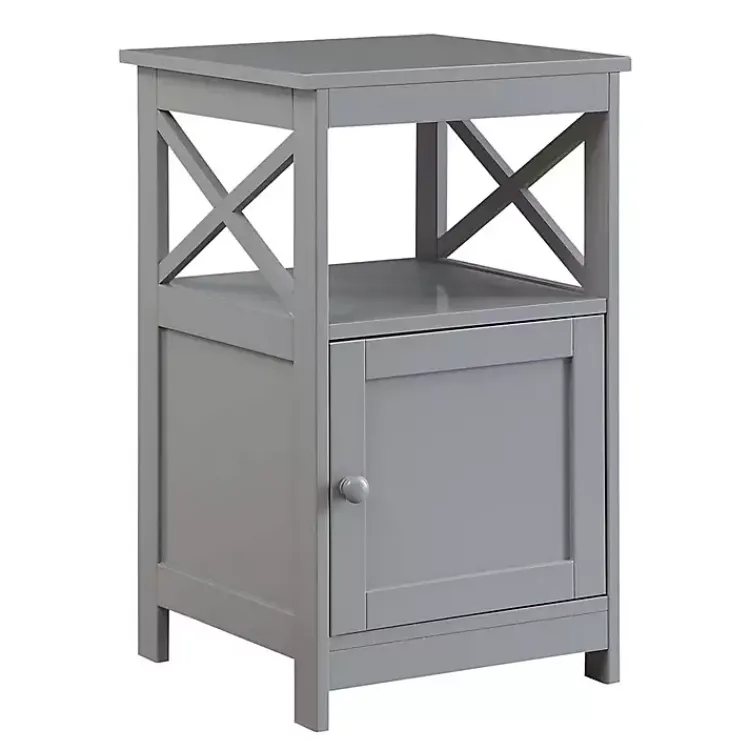 Accent & End Tables-Kirklands Home Wood X Sides Storage Accent Table Gray