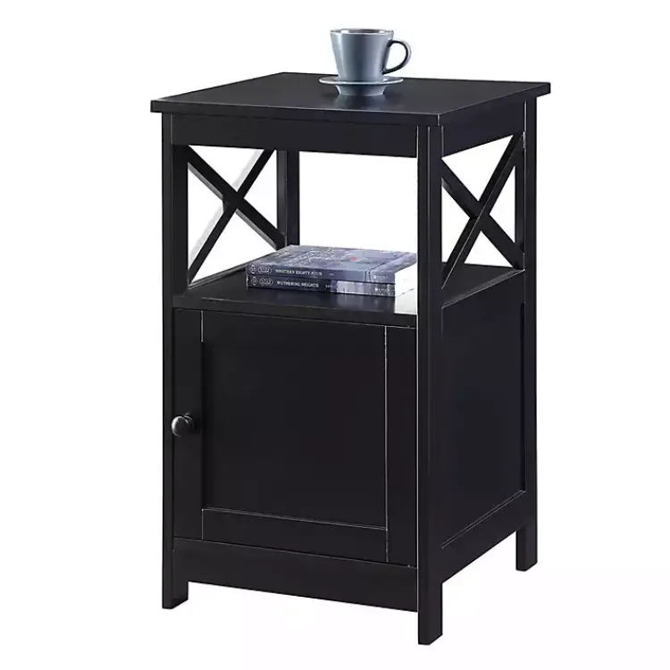 Accent & End Tables-Kirklands Home Wood X Sides Storage Accent Table Black